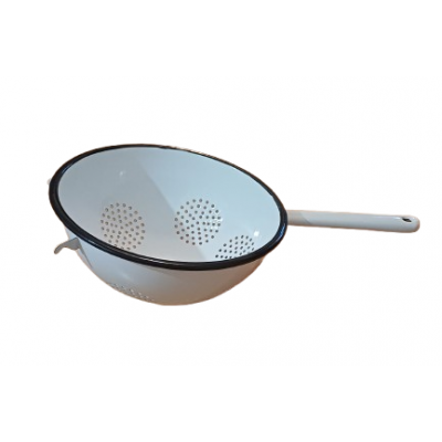 Emajlirano cjedilo s ručkom – 24 cm (Bijelo)